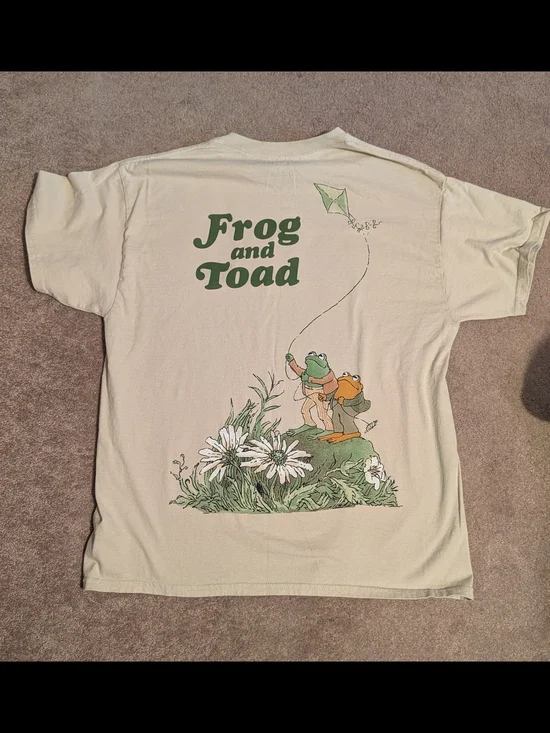 Frog and Toad Men's Cream Graphic Tee - Bicycle Design - Picture 3 of 3